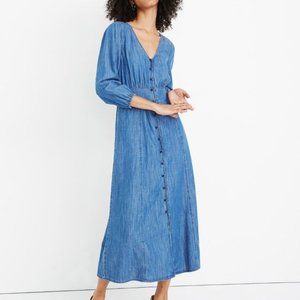 Madewell Denim Pieced Waist Midi Dress